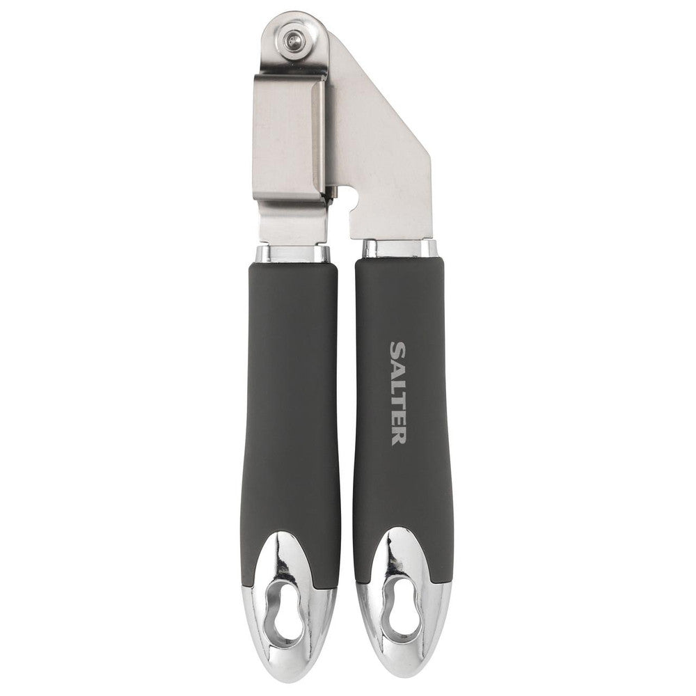 Salter Cosmos Garlic Press, Crushes Ginger, Easy to Clean, Hanging Hook for Storage, Soft Touch Handle, Stainless Steel, Matte Grey