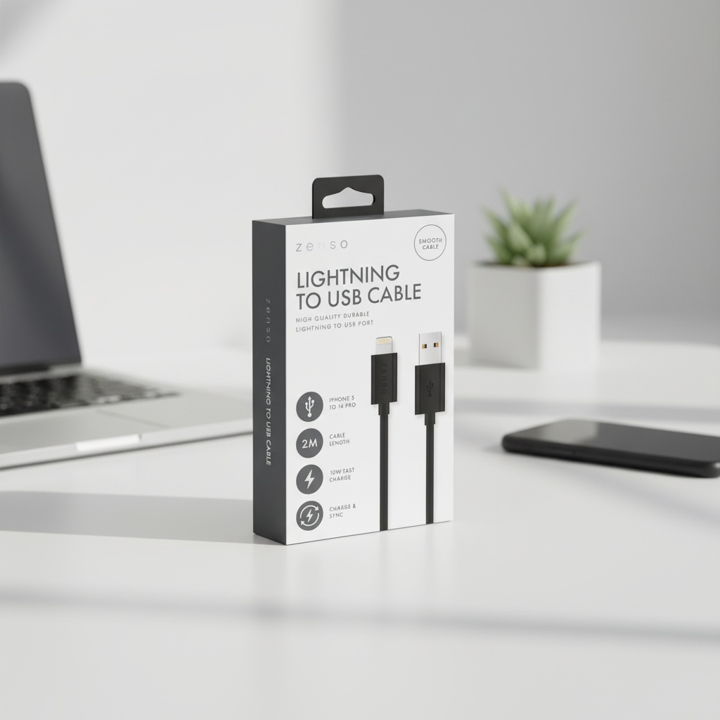 Premium Black Lightning to USB 2M Cable