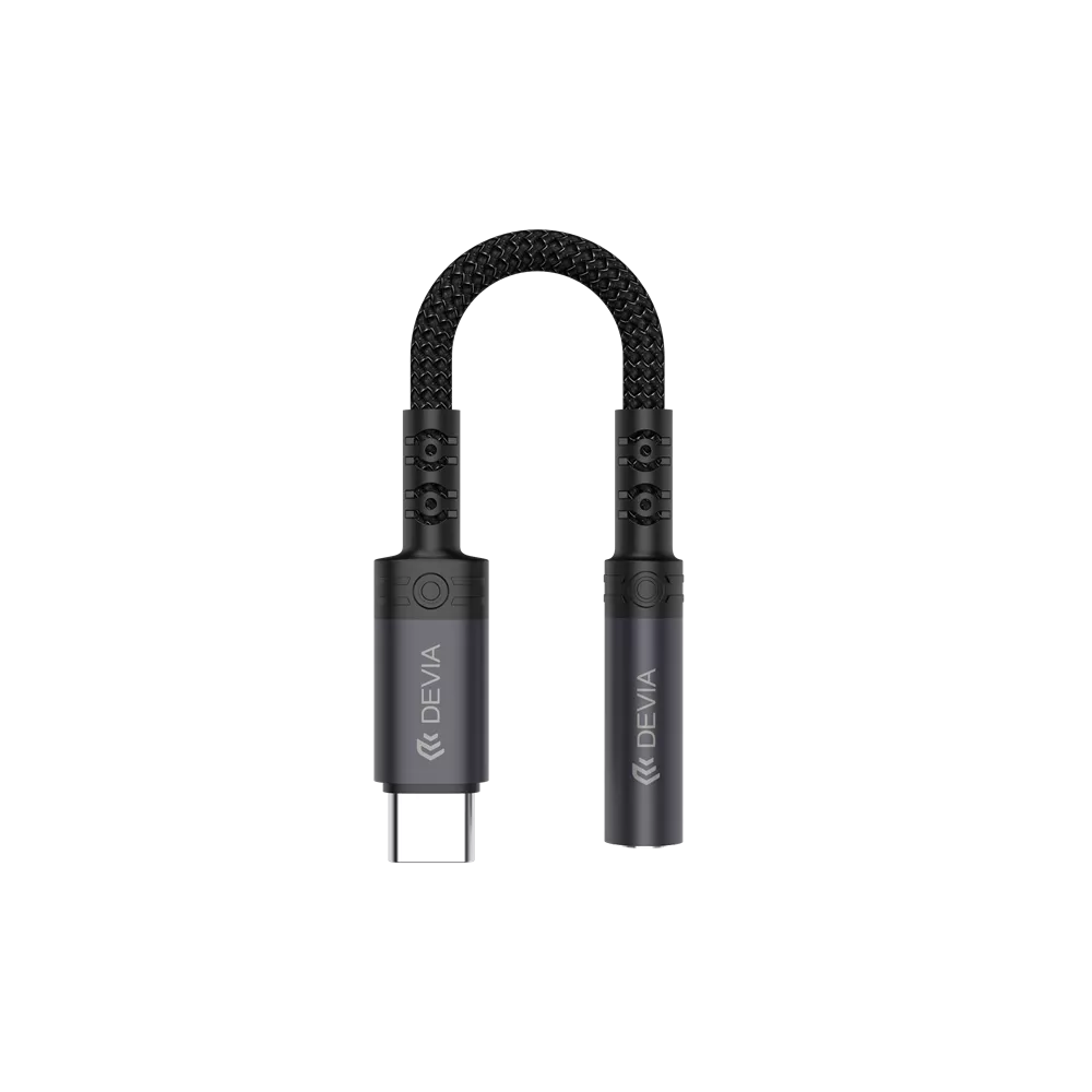 Devia USB-C to 3.5mm Headphone Adapter Black