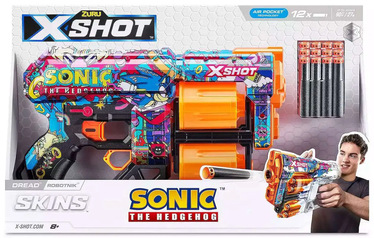 Sonic The Hedgehog X-Shot Skins Dread Robotnik Blaster [12 Darts]