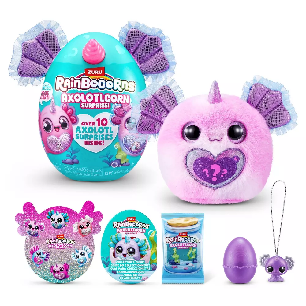 Rainbocorns Sparkle Heart Surprise Axolotlcorn Mystery Slow Rise Plush, Random Delivery
