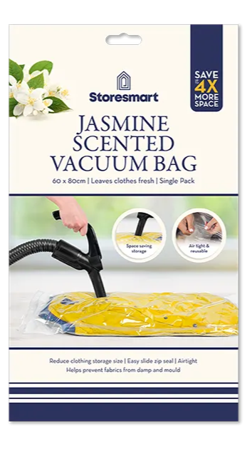 Storesmart Jasmine Scented Vacuum Bag packaging on a white background