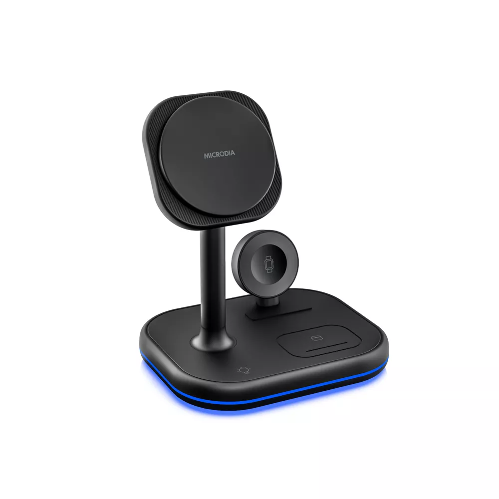 Microdia SNAPStation Pro 23W 3-in-1 MagSafe Magnetic Wireless
Charging Station Black