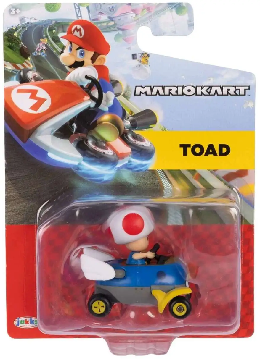 Hot Wheels Mario Kart - Tape Racer Toad Action Figure, 2.5"