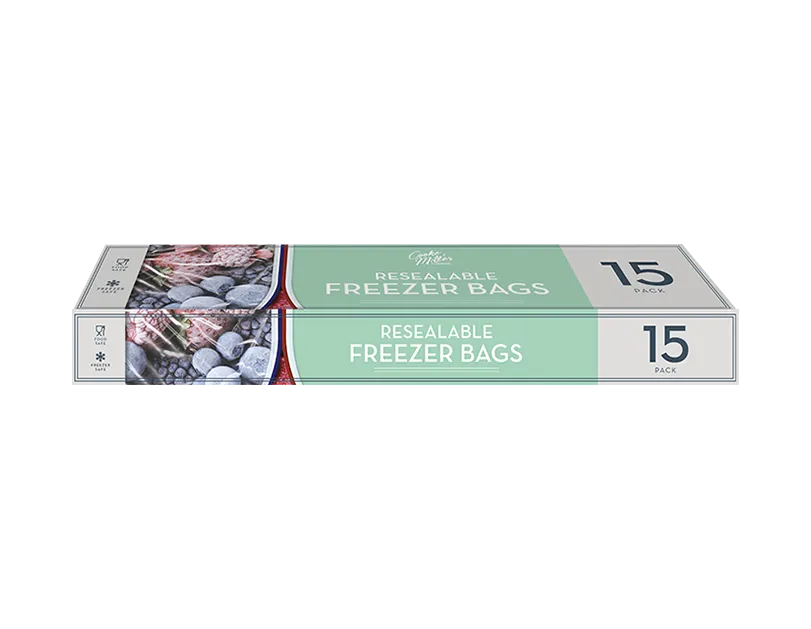 Resealable Freezer Bags 15pk L25 x W25cm