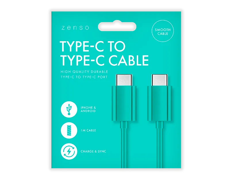 Type-C to Type-C Coloured Cable 1M (Random Delivery)