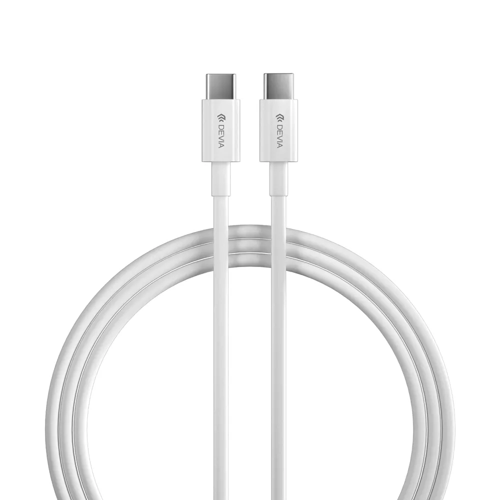 Devia - 1.2m (60W) Power Delivery - USB-C to USB-C Cable - White
