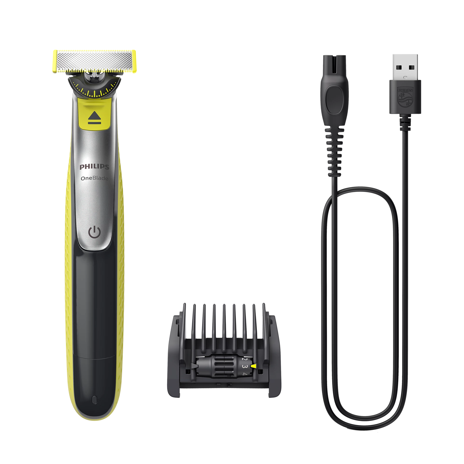 Philips OneBlade 360 Face, Authentic Hybrid Electric Beard Trimmer & Shaver with 360 Blade Innovation. Incl. 1x 360 Blade, 1 x Extra 360 Blade (8 Month Supply), 5-in-1 Adjustable Comb
