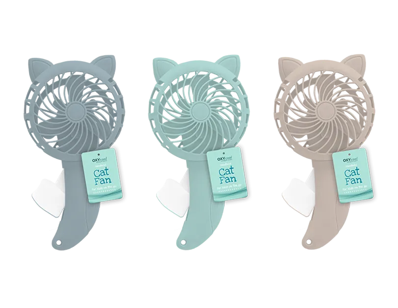 Cat Handheld Fan H20 x W10.5cm approx (Random Delivery)