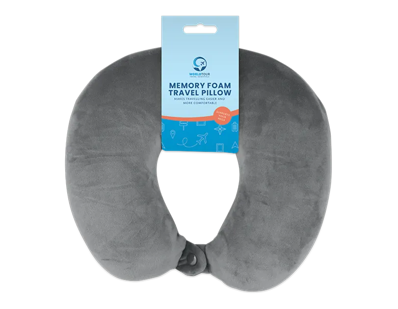 Memory Foam Travel Neck Pillow - L36 x W30 x D9cm (Random Delivery)