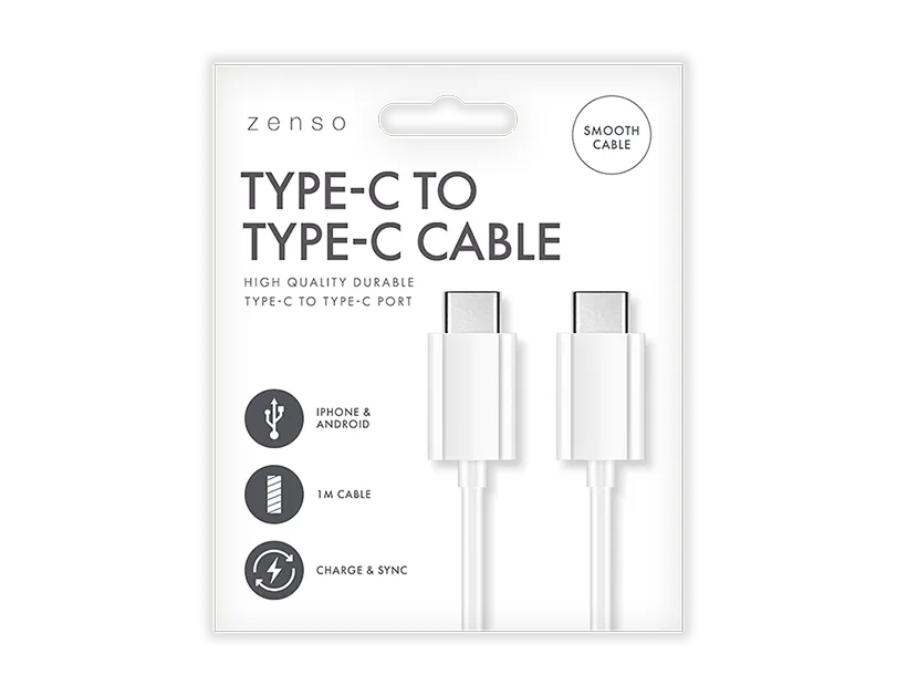 Type-C to Type-C White Cable 1M