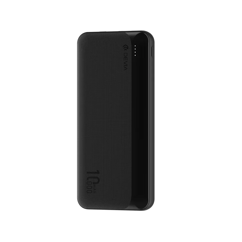Devia - 10,000mAh Kintone Dual Port LED Indicator Powerbank - Black