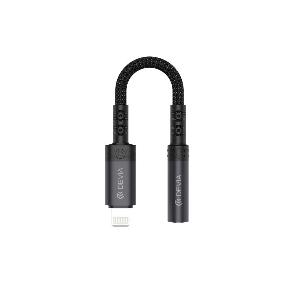Devia Non-MFI Lightning to 3.5mm Headphone Adapter Black