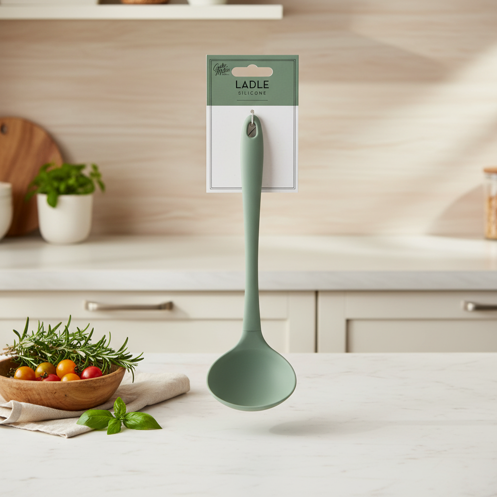 Premium Natural Silicone Ladle - Heat Resistant & Eco-Friendly - Random Delivery