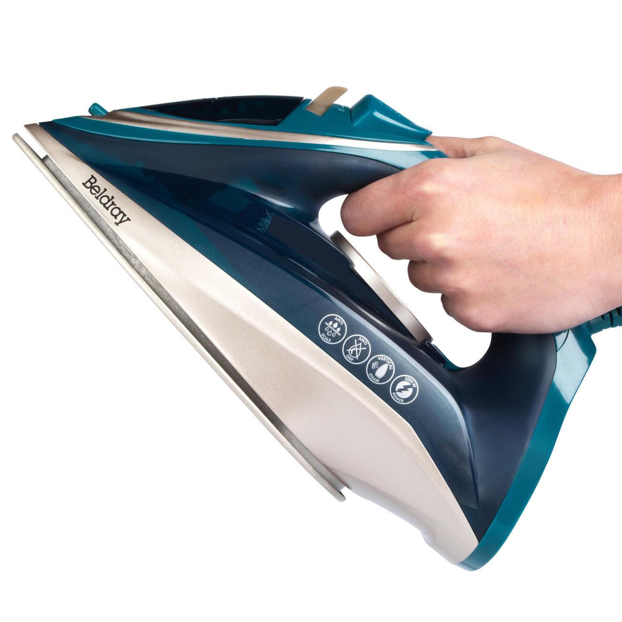 Beldray Duo Glide Steam Iron, Anti-Drip & Anti-Calc, Water Spray Function & Easy Grip Handle