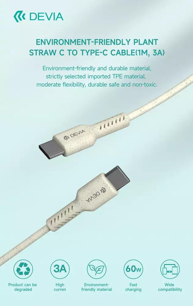 Devia 1m Type C to Type C Biodegradable Charging Cable