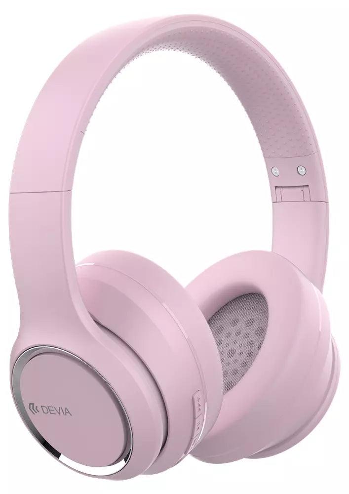 Devia Kintone Foldable On-Ear Wireless Bluetooth HD Headphones - Pink