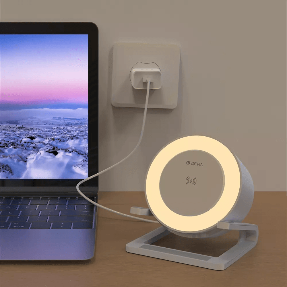 Devia - 5W Desktop Wireless Charging Speaker & Night Lamp - White