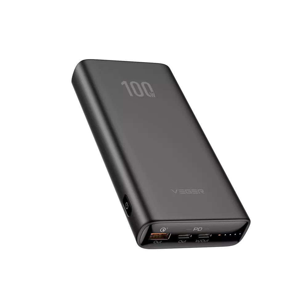 Veger - T100 - 20,000mAh 100W LED Indicator Powerbank - Black