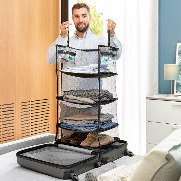 Foldable Portable Shelving Unit for Organising Luggage Sleekbag InnovaGoods