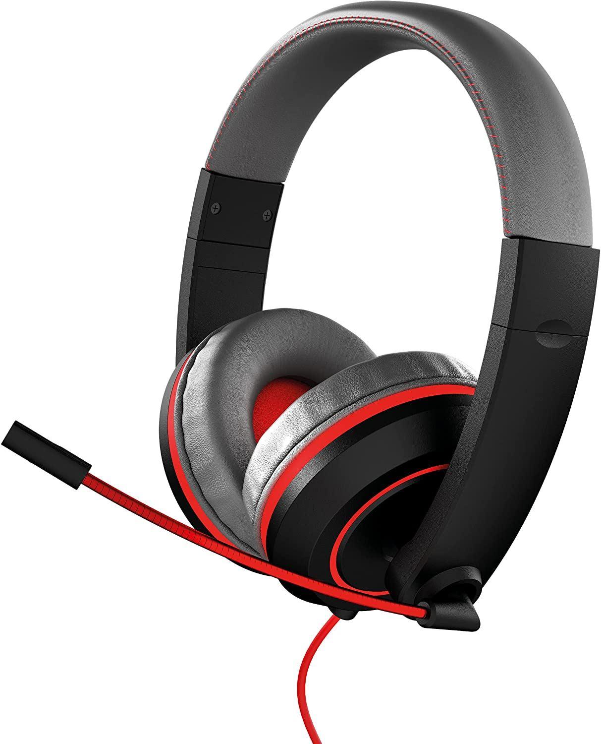 Gioteck XH-100S Stereo Gaming Headset for PS4, PS5, Xbox, Nintendo Switch (Black/Red)