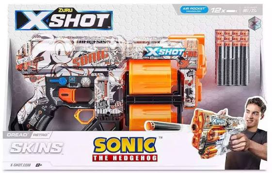Sonic The Hedgehog X-Shot Skins Dread Retro Blaster [12 Darts]
