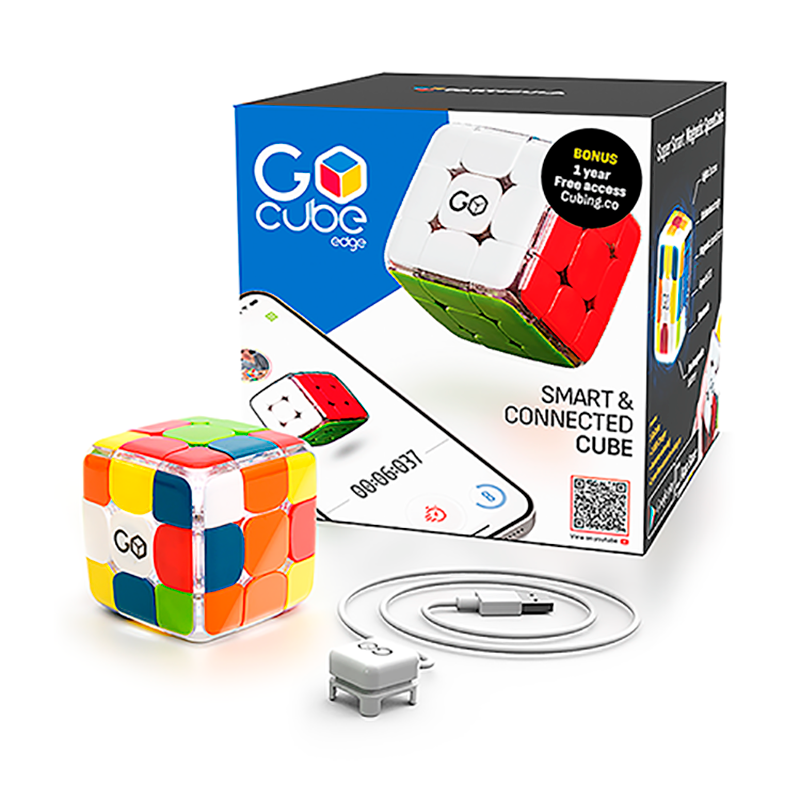 GoCube Edge - Connected Electronic Bluetooth Cube. Smart Cube 3x3 Magnetic Stickerless Speed Cube Movements Tracker for Kids, Teens & Adults. STEM Puzzle Toy Cube Game. Free App