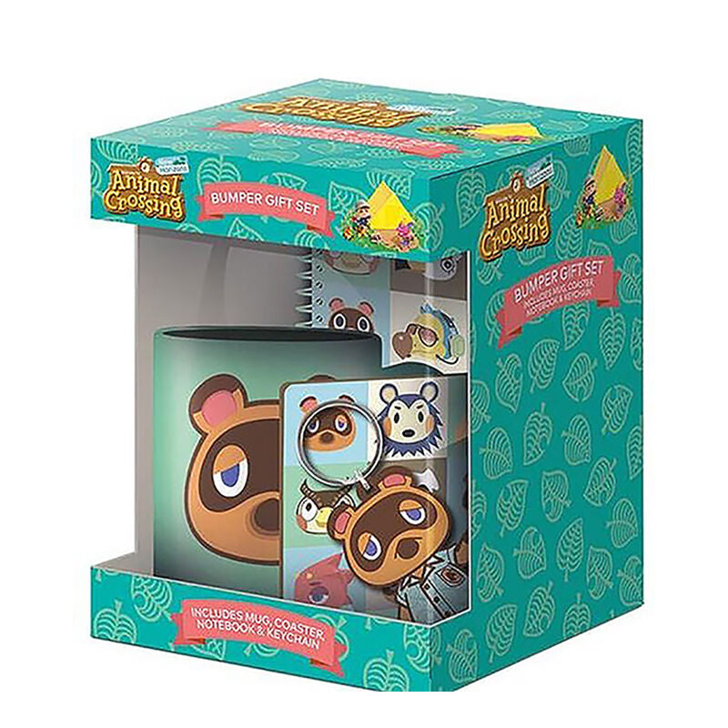 Animal Crossing New Horizon Faces Mug, Notebook, Keyring and Coaster Gift Set