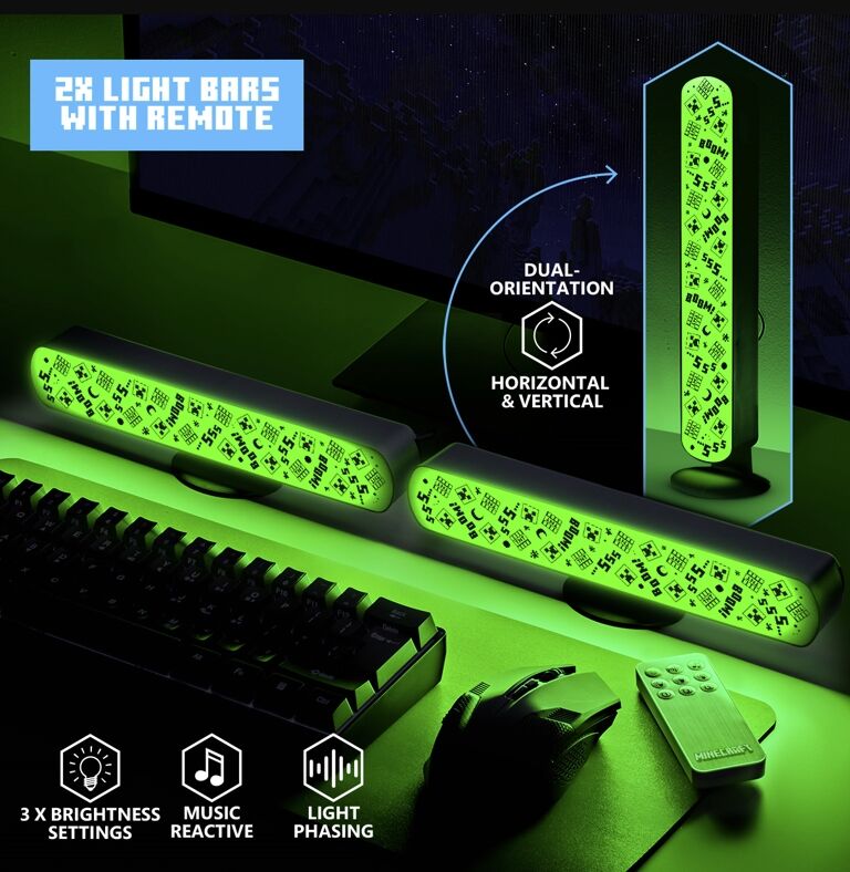 Minecraft Light Bar Set of 2 with Remote