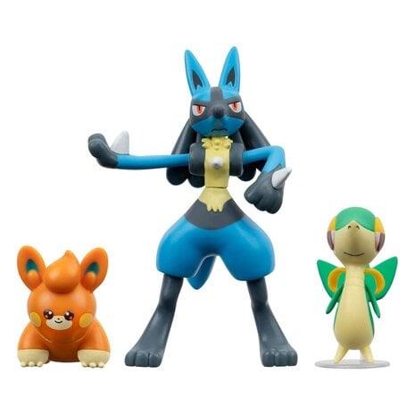 Pokemon Battle Figure Set 3-Pack Snivy, Pawmi, Lucario