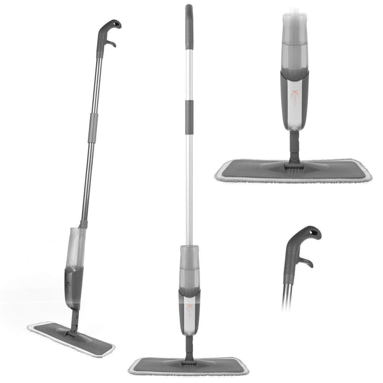 Kleeneze 360° Swivel Spray Mop – Flat Mop with Built-in Spray Function and Washable Refill Head, Use Wet or Dry, Floor Mop with 400ml Water Tank, Ideal for Hard-to-Reach Areas & Corners