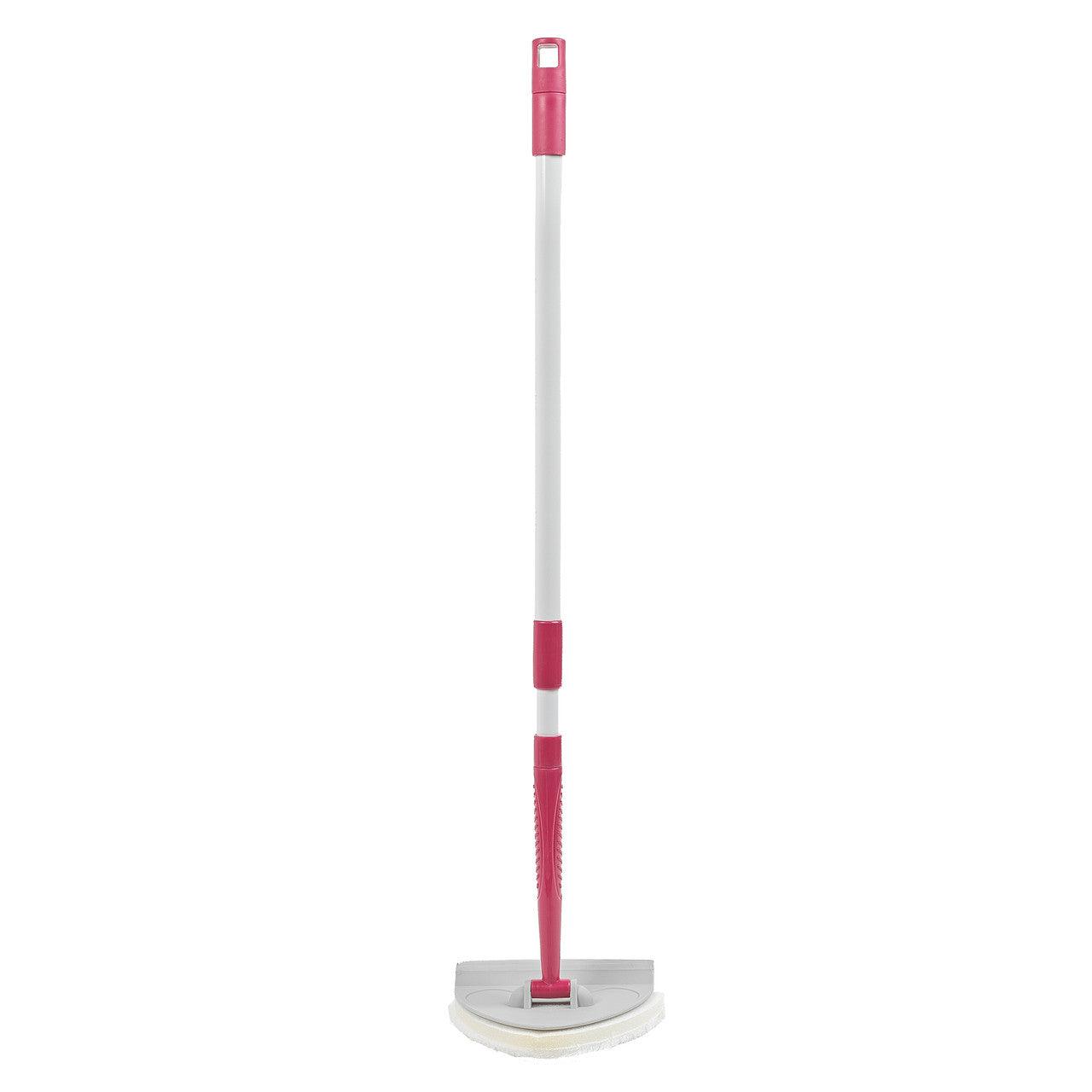 Kleeneze Double-Sided Bathroom Cleaner - Multipurpose Flat Mop with Telescopic Handle, Hard Floor Cleaner with Pointed Head, Ideal for Showers, Mirrors and Tiles, Sponge & Squeegee Sides