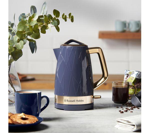 Russell Hobbs Structure Electric Kettle - Contemporary Design Cordless Kettle with Fast Boil and Boil Dry Protection, 1.7 Litre, 3000 W, Ombre Blue