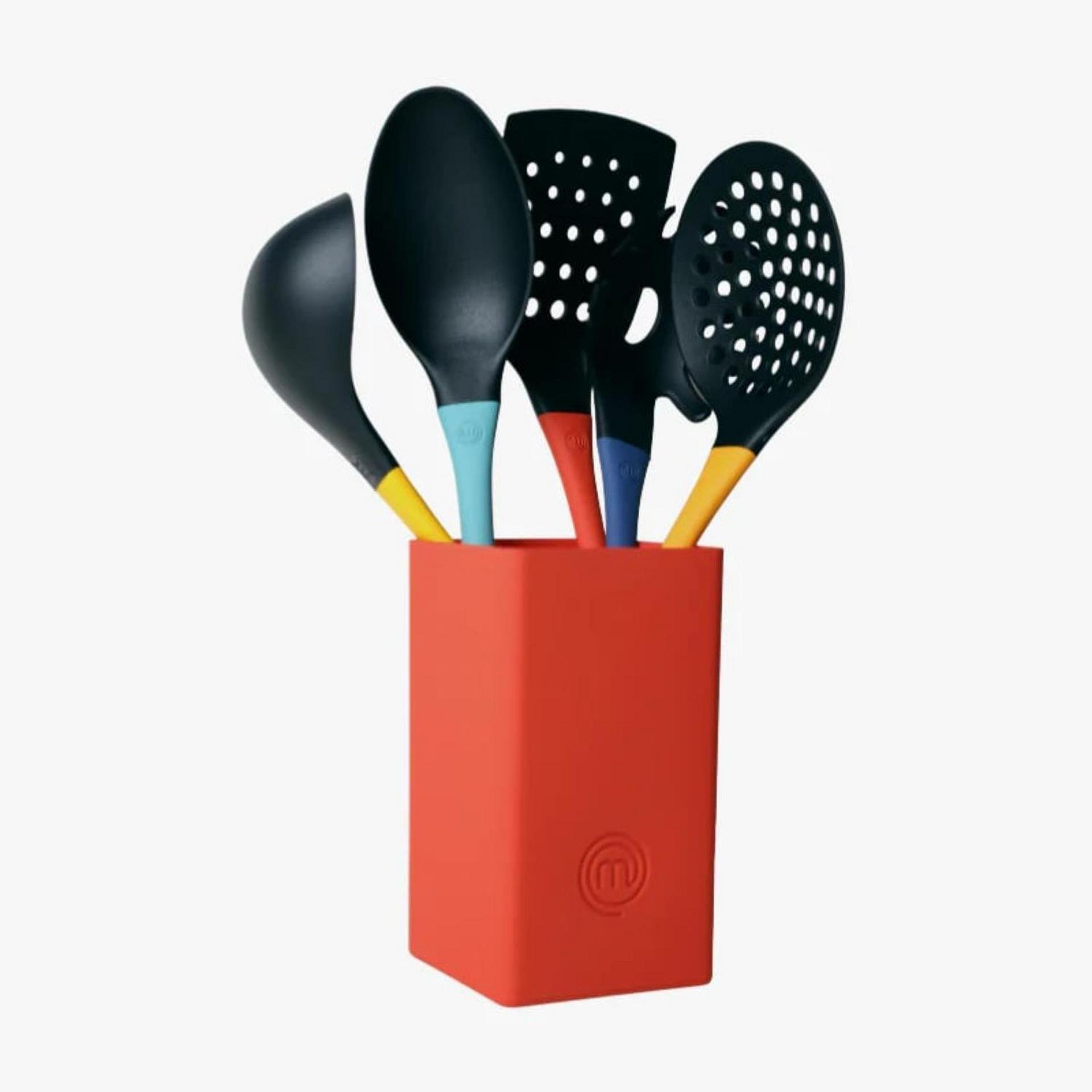 Masterchef Vivid Collection 6pc Utensil Set with Holder