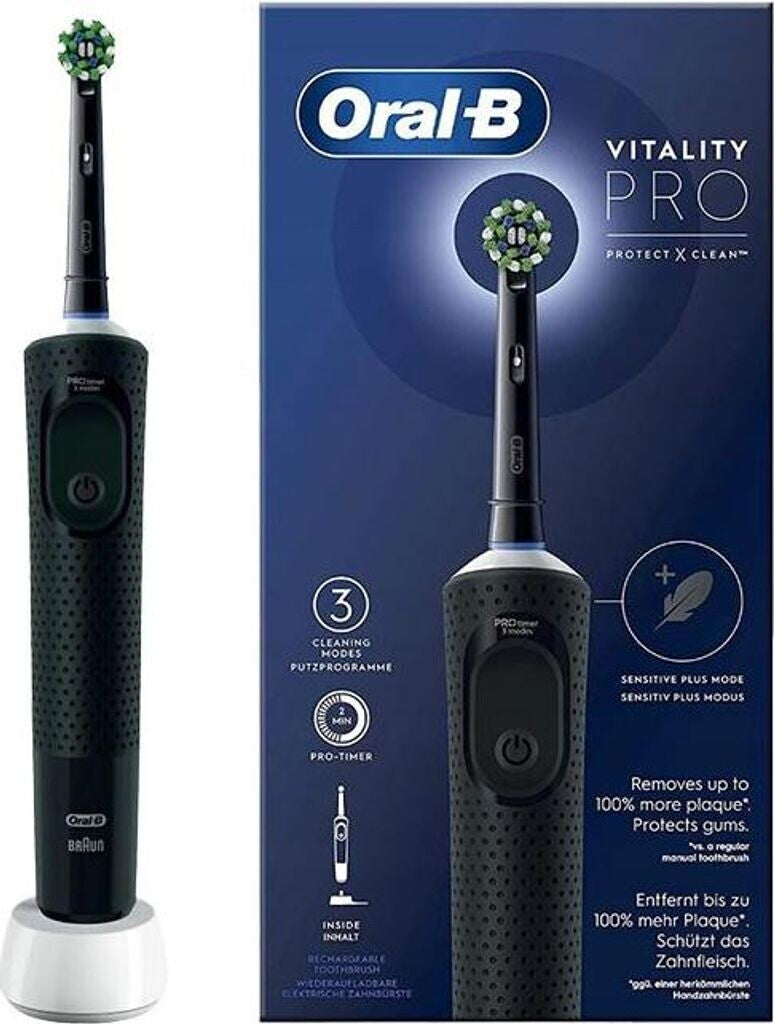 Oral-B Vitality Pro Electric Toothbrush, 2D Cleaning Action, Built-in Timer, Rechargeable, Black