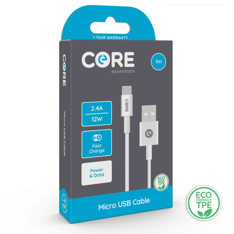 Micro USB Fast Charge Cable - 1m, White