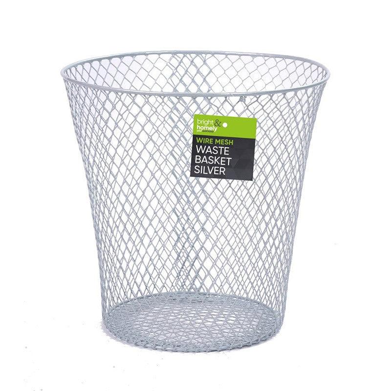 Bright & Homely Waste Paper Bin Wire Mesh Silver