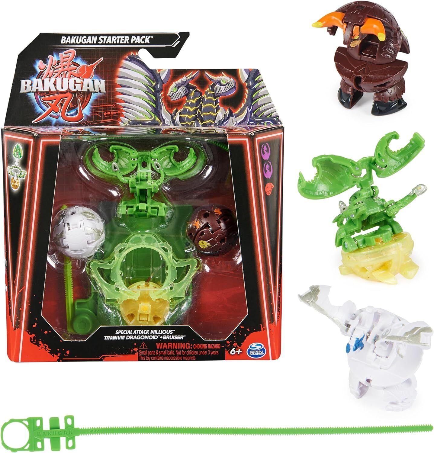 Bakugan Starter 3-Pack, Special Attack Nillious, Titanium Dragonoid, Bruiser