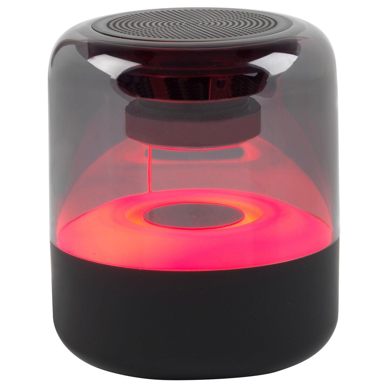 Intempo Bluetooth Speaker, Colour Changing Lights, LED, 12 Hours Play Time, Rechargeable Battery, 5W, Wireless Connector, Range Up To 25m, Easy To Use Control Panel, Black