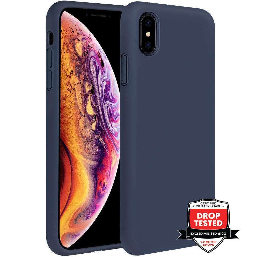 Silicone Case Cover for Apple iPhone XS & iPhone X Navy