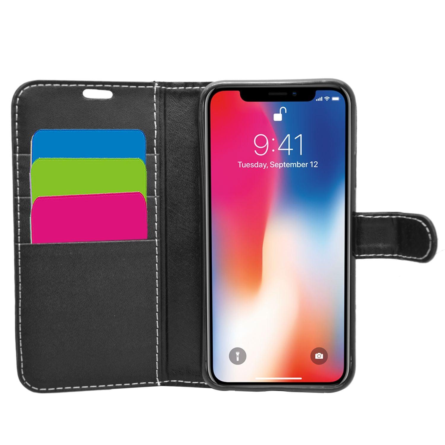 Wallet Case Cover for Apple iPhone XS & iPhone X Black