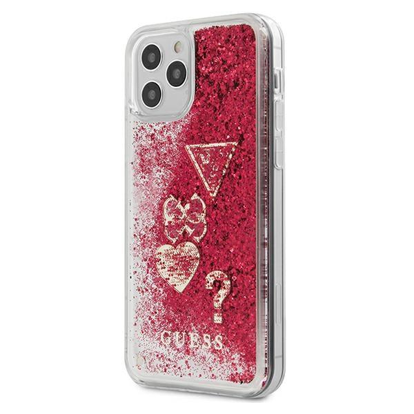 Guess Collection Apple iPhone 12 / 12 Pro 6.1 Case Cover Raspberry Glitter Charms