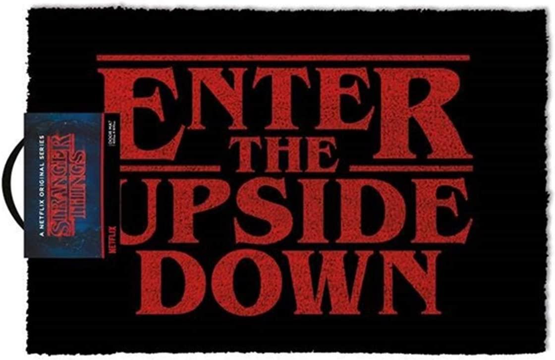 Stranger Things Coir Doormat with Enter The Upside Down Quote 40cm x 60cm - Official Merchandise