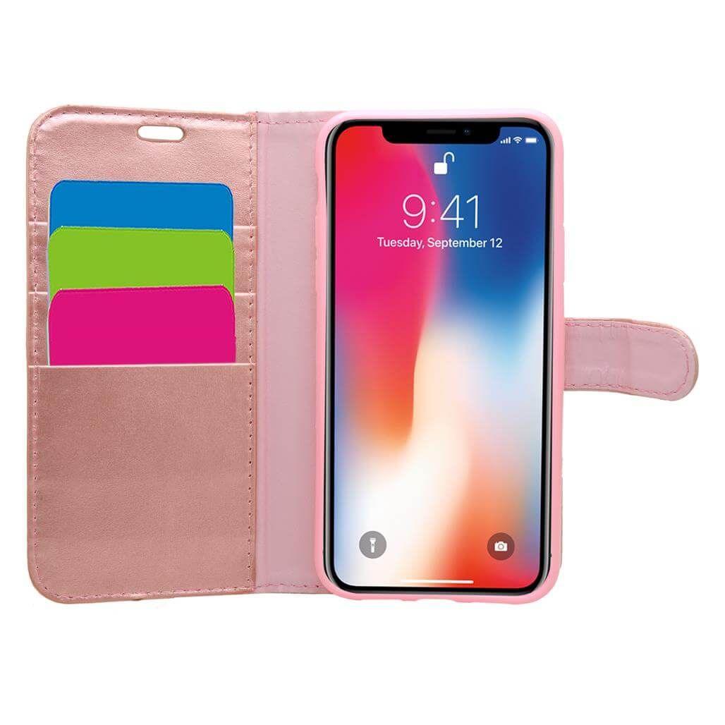 Wallet Case Cover for Apple iPhone XS & iPhone X Rose Gold