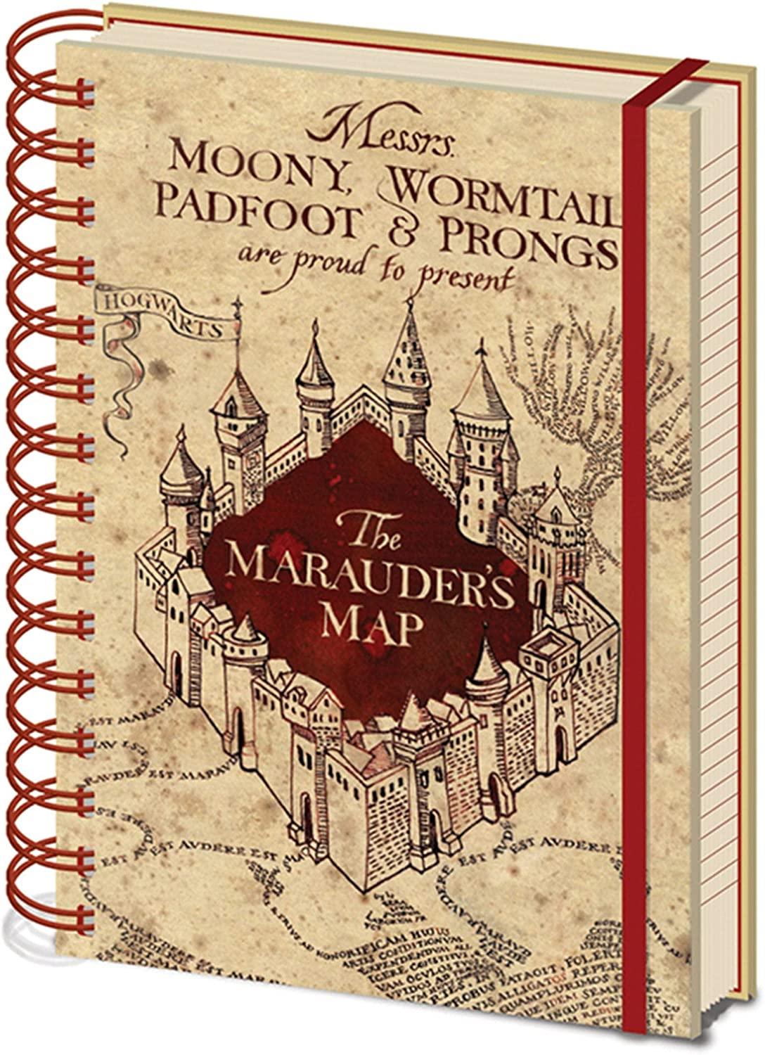 Harry Potter A5 Lined Wiro Notebook The Marauders Map - Official Merchandise