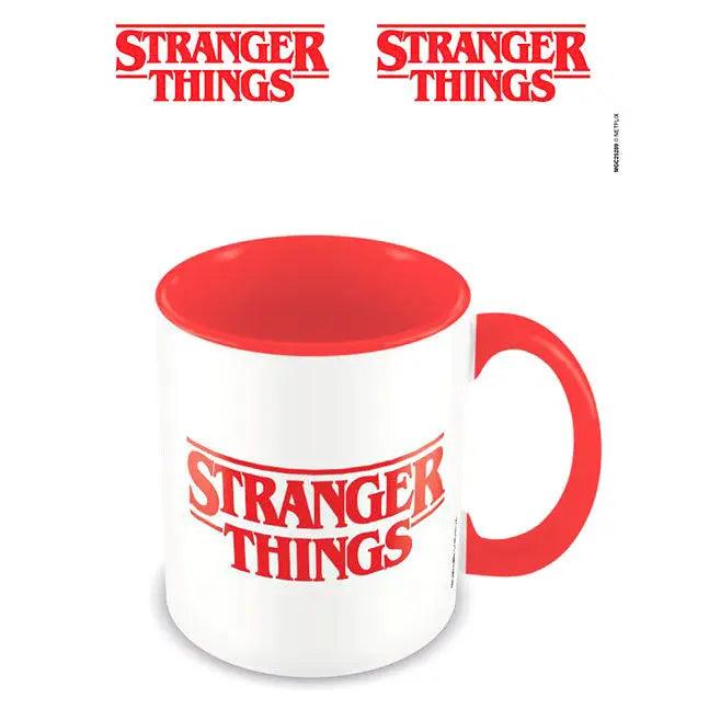 Stranger Things Ceramic Mug with Logo and Red Handle - Official Merchandise