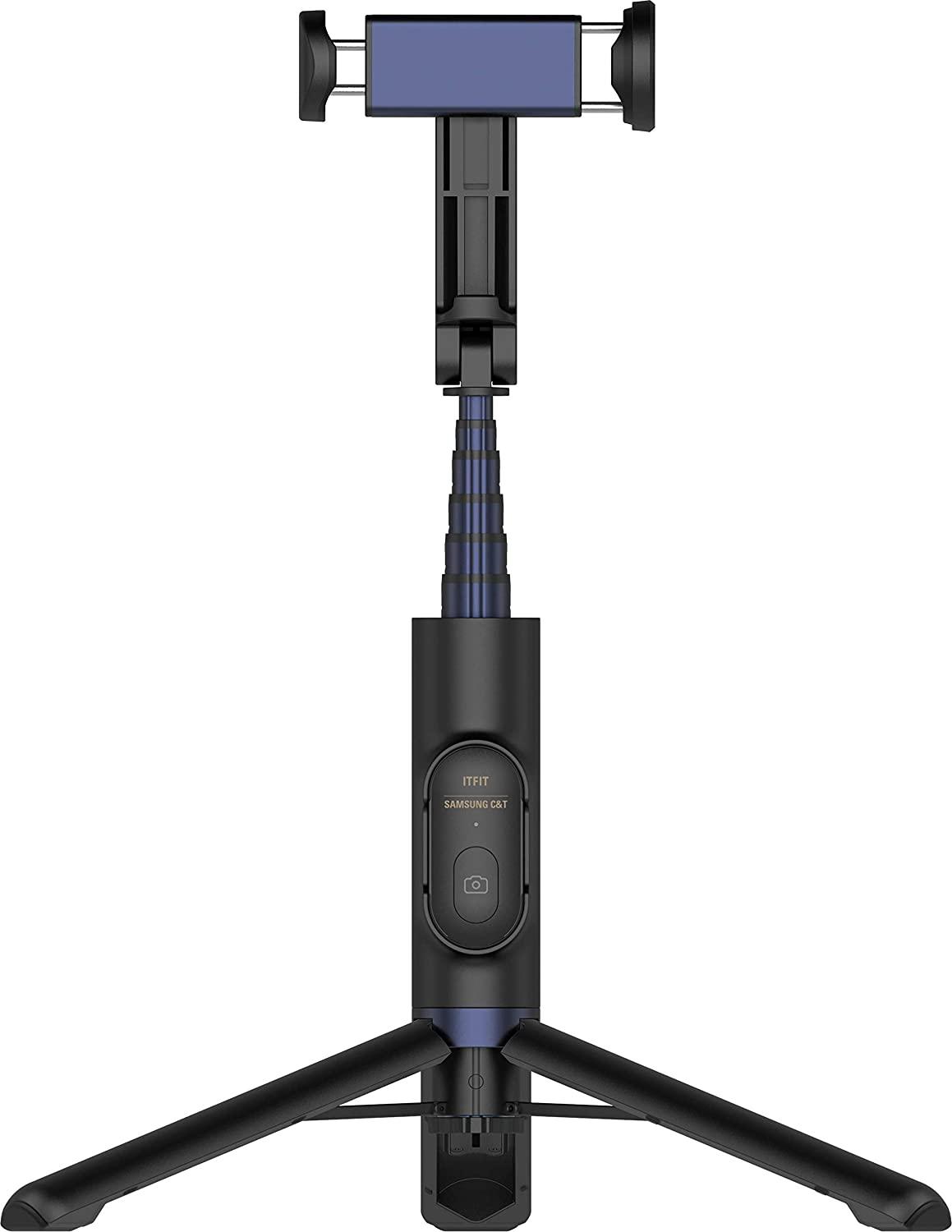 Samsung Selfie Stick and Tripod with 6 Extendible Height Levels Bluetooth Remote Control and Aluminium Alloy Black