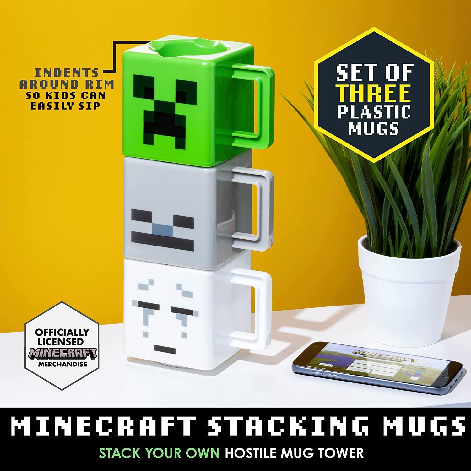 Minecraft Stacking Coffee Mugs, Set of 3 Minecraft Mugs
