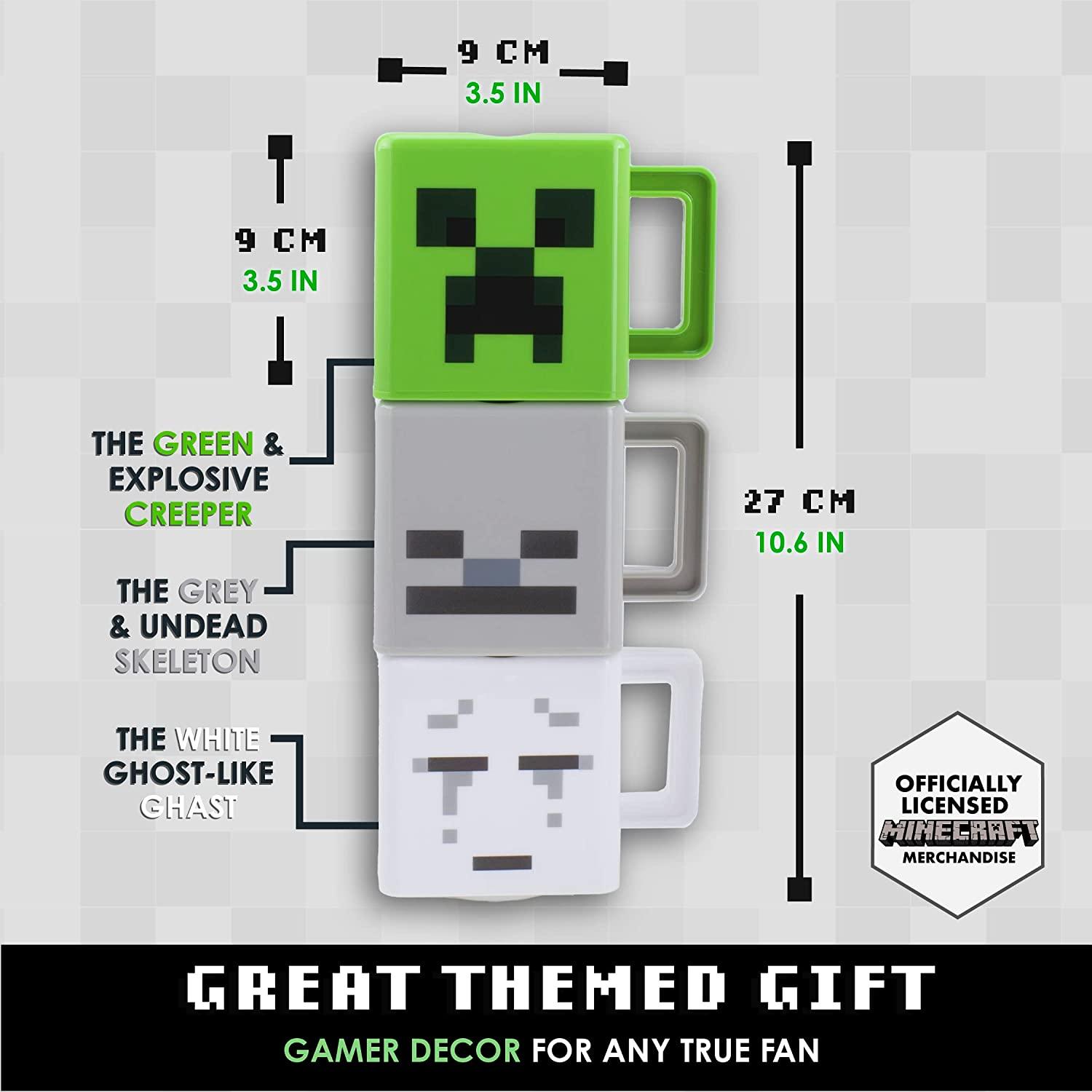 Minecraft Stacking Coffee Mugs, Set of 3 Minecraft Mugs