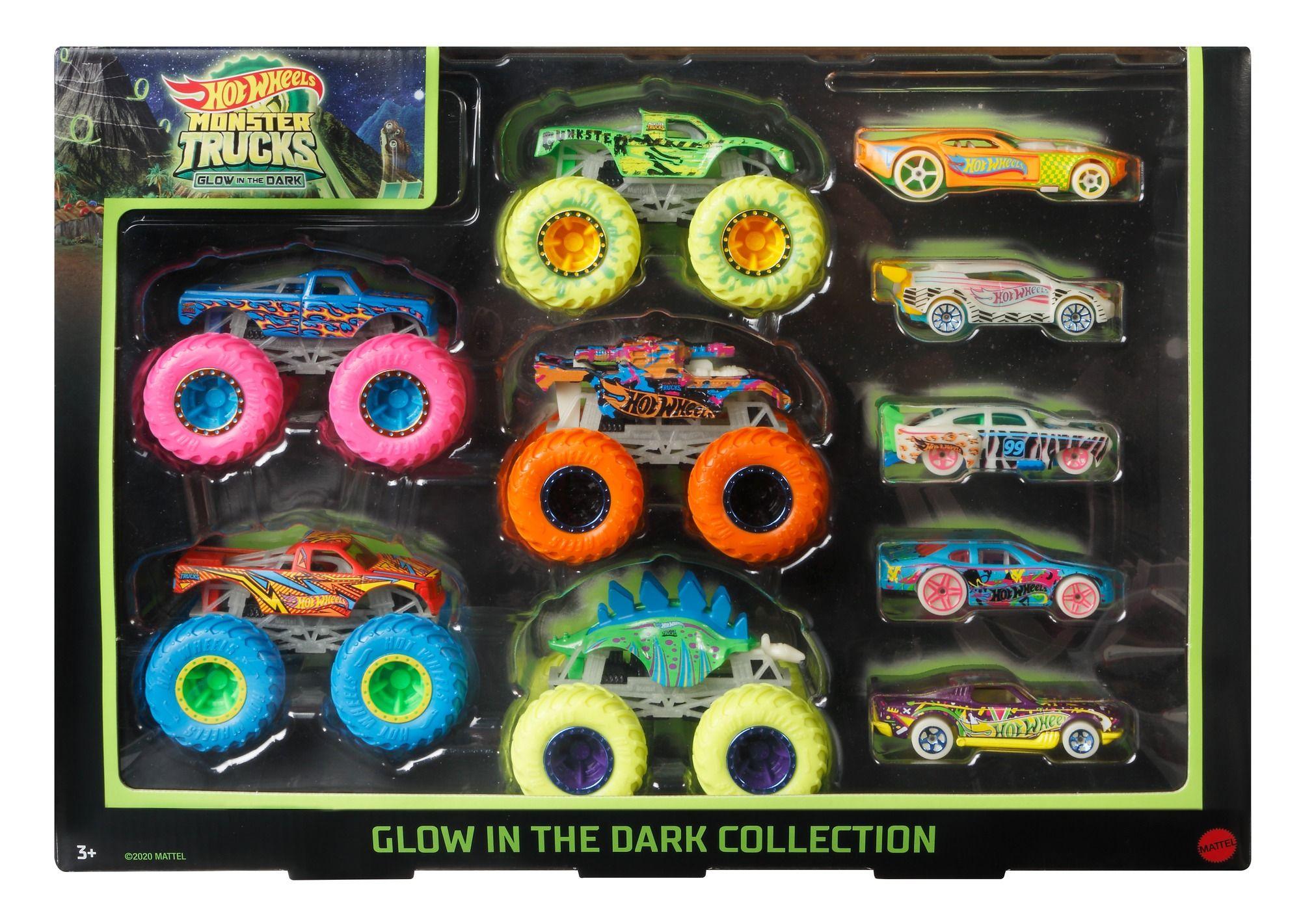 Hot Wheels Monster Trucks Glow In The Dark Bundle